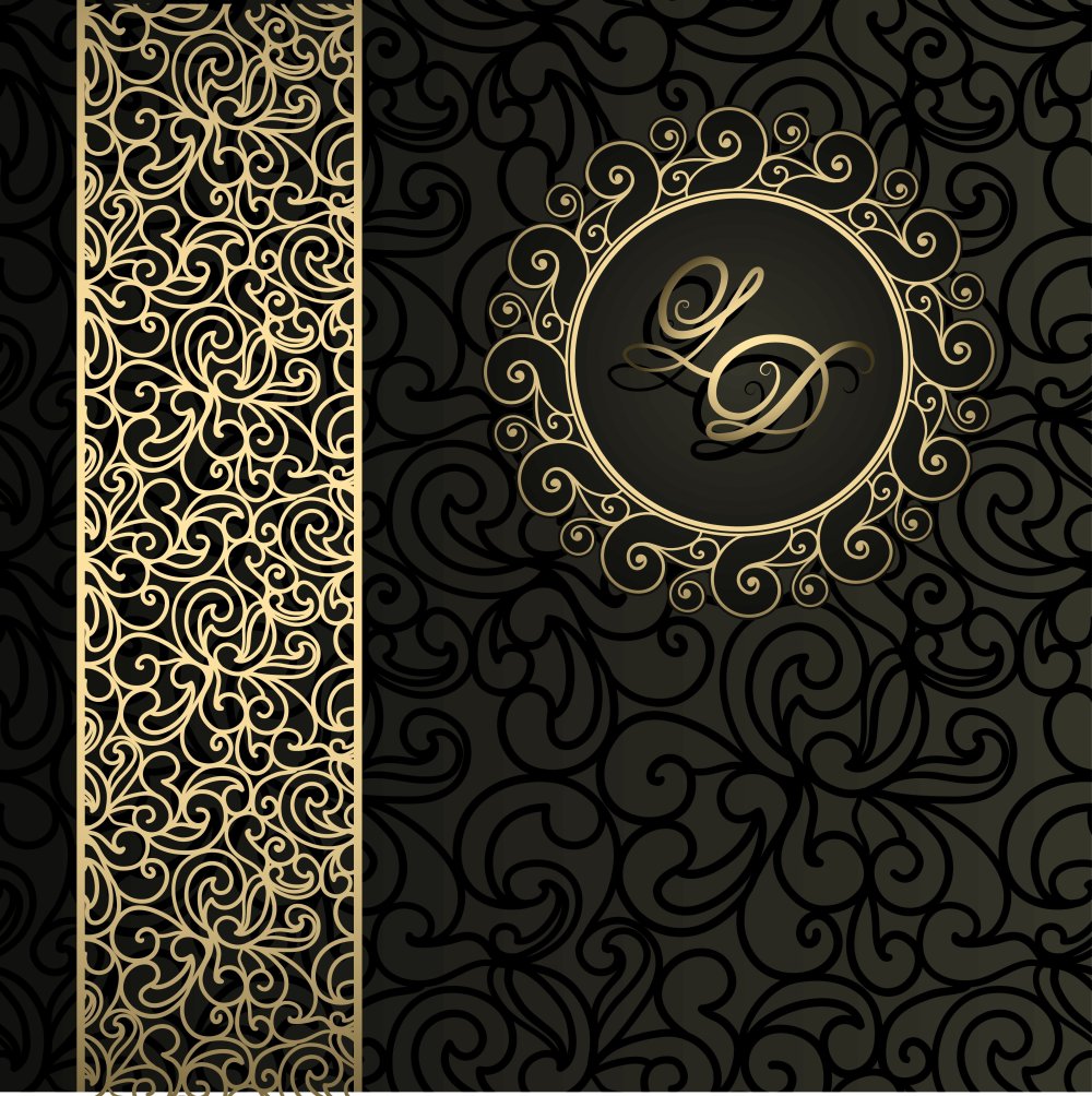 Обои черные с золотом