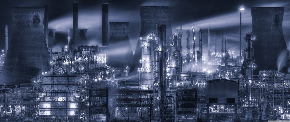 Мрачный Индустриальный пейзаж