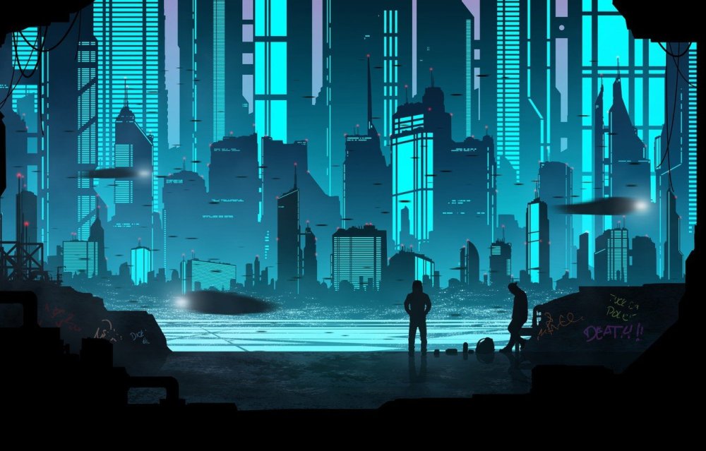 Future City Art Cyberpunk неон