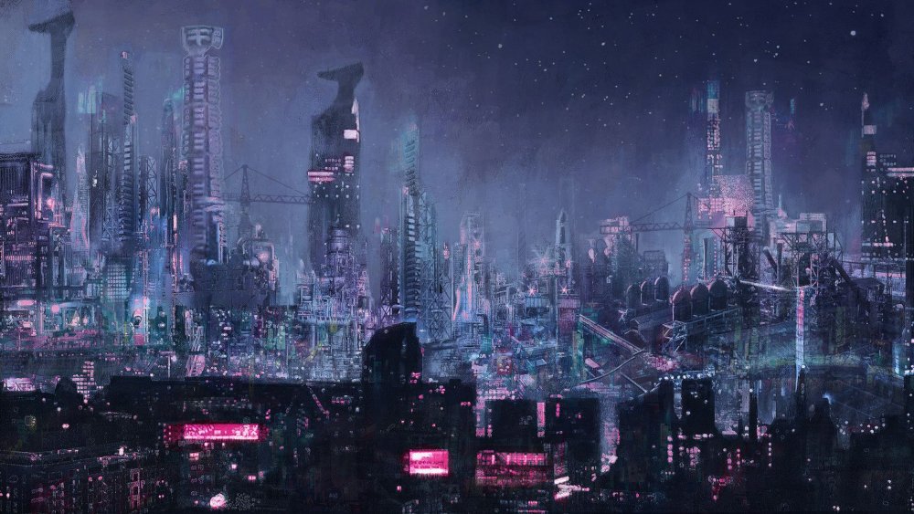 Cyberpunk город арт