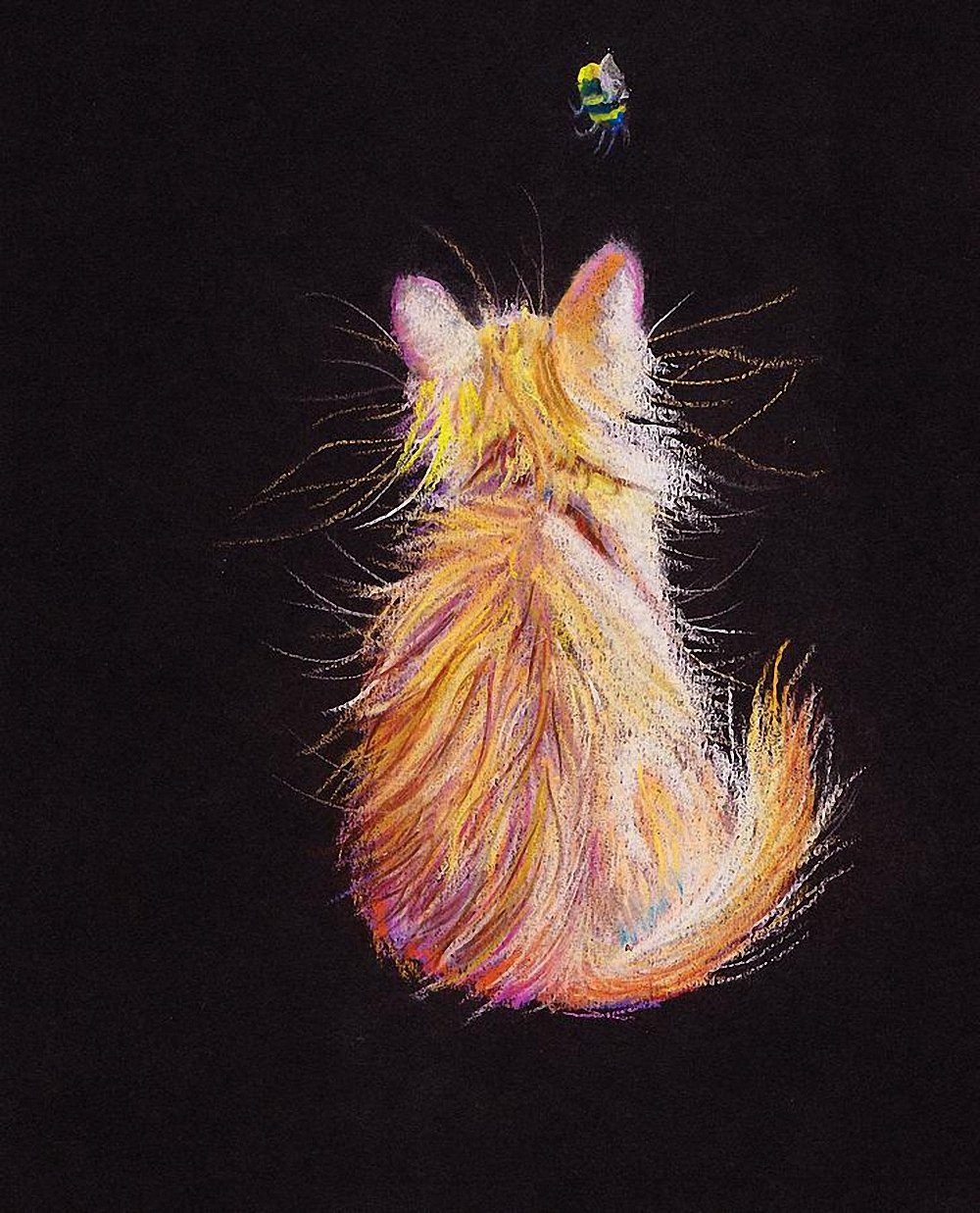 Кошка пастелью