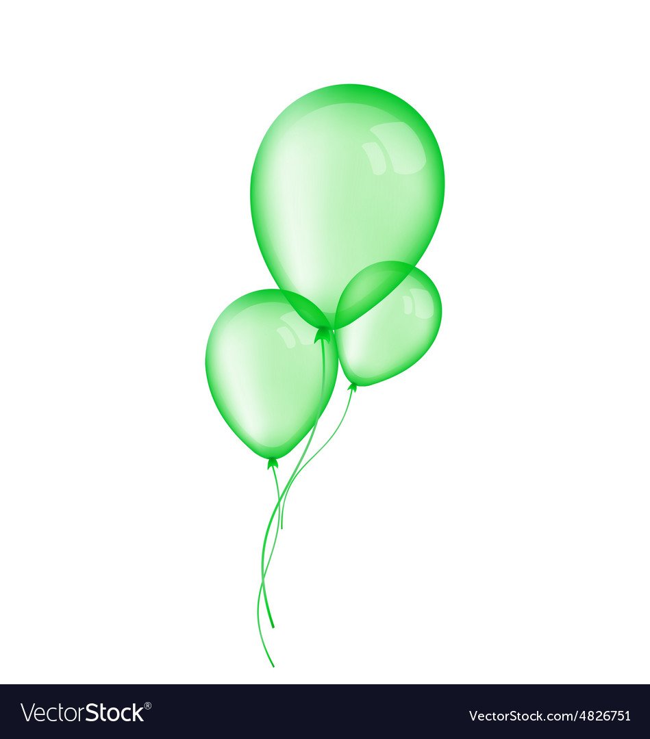Зеленый воздушный шарик на белом фоне