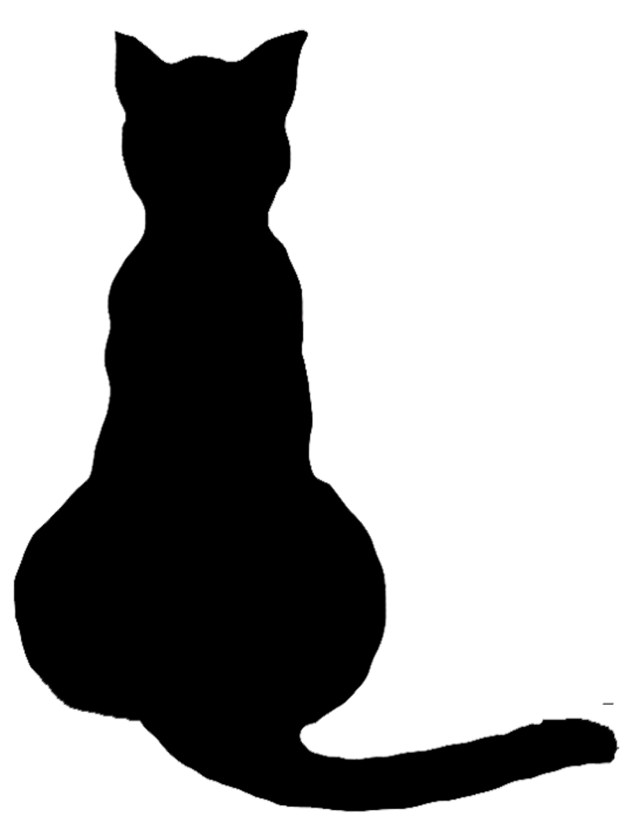 Черная кошка силуэт