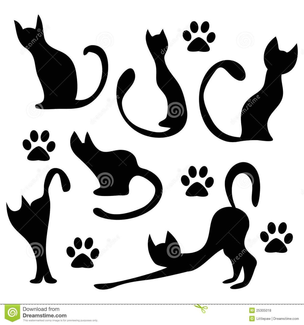 Лапка кошечки силуэт