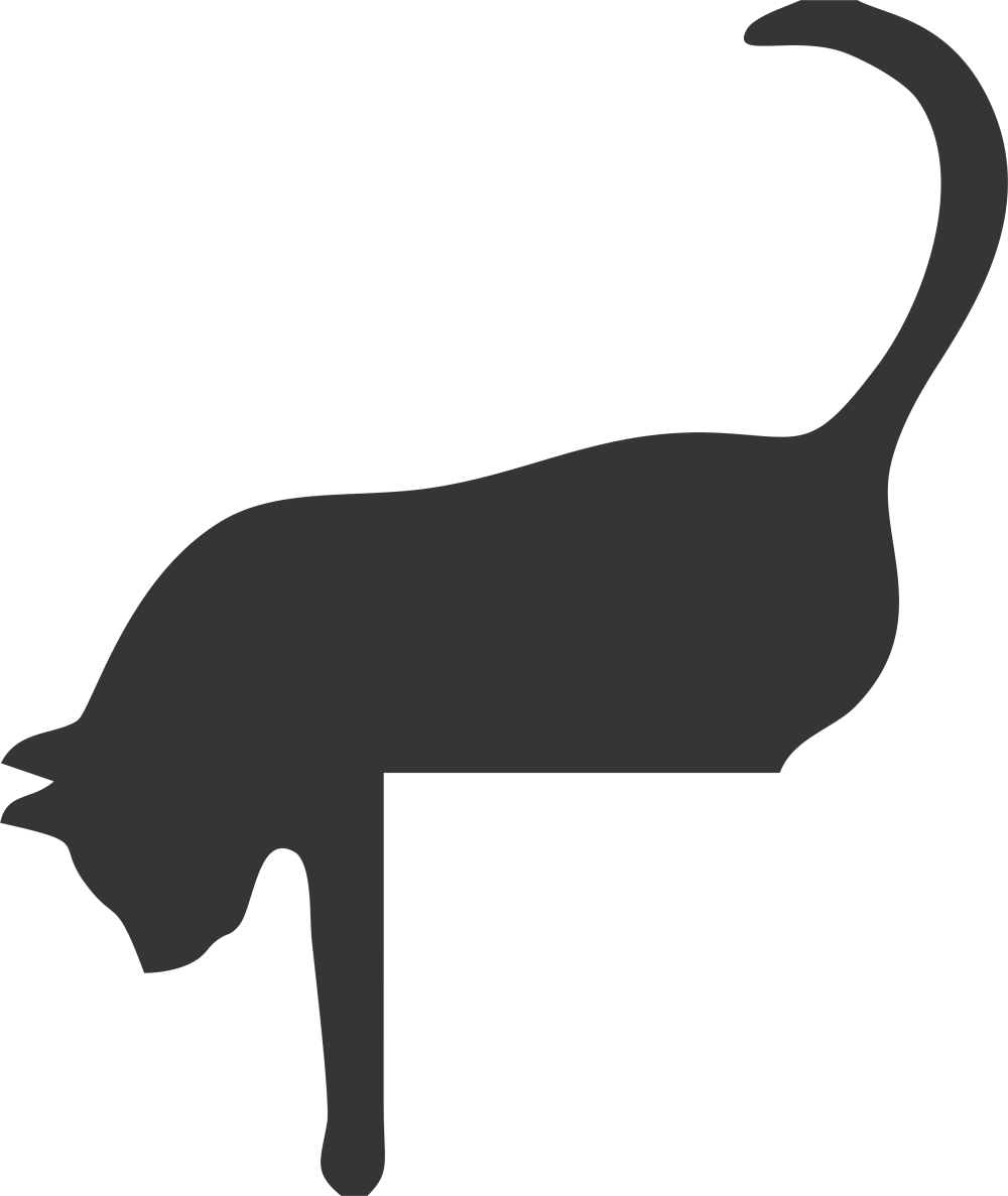 Кошка лежит силуэт