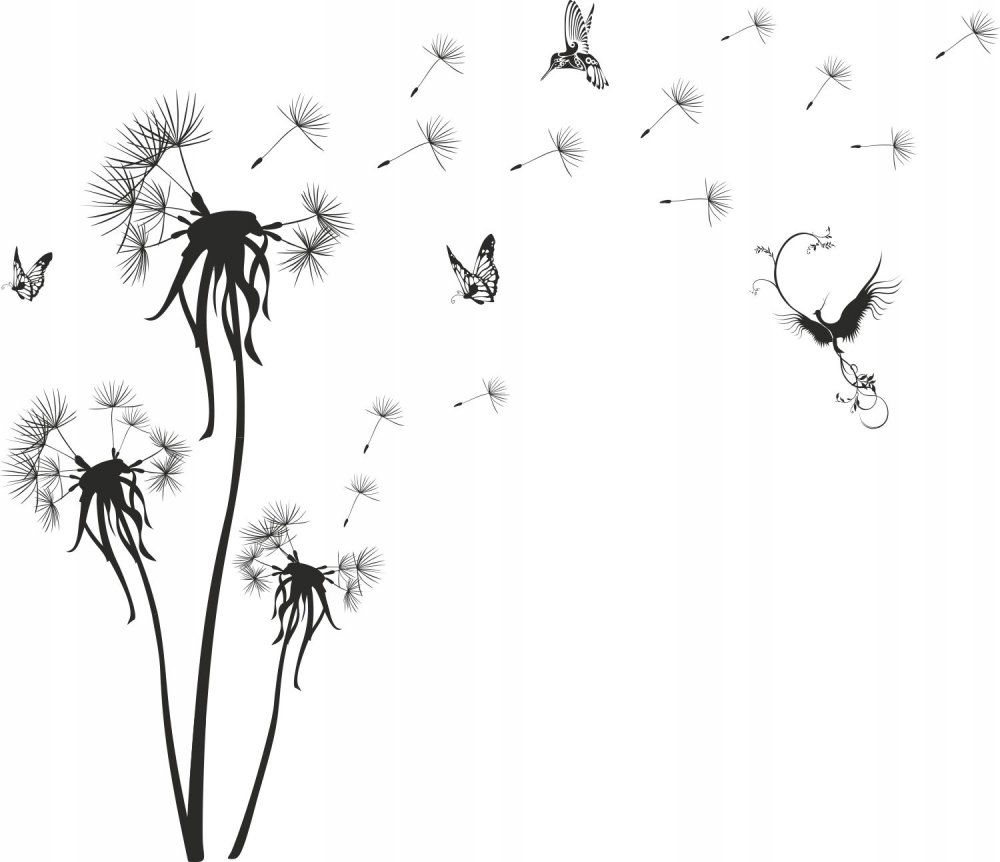 Трафарет одуванчика на стену