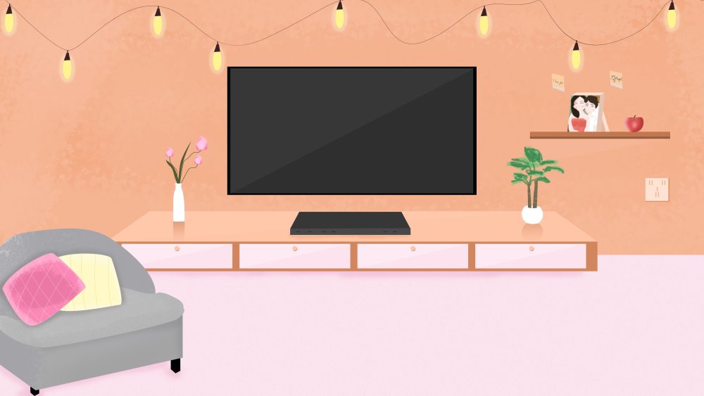 Комната с телевизором мультяшная