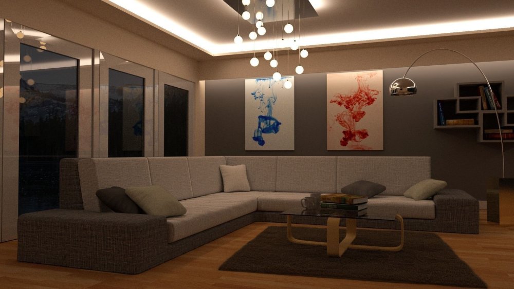 Гостиная ночью