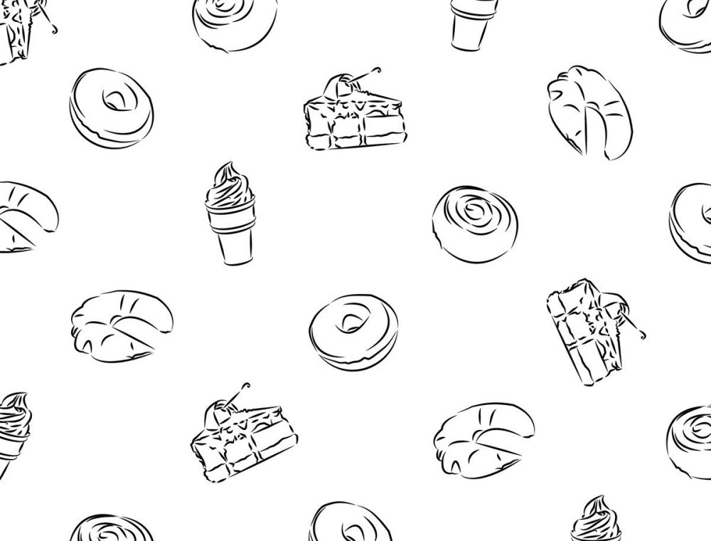 Сладости фон черно белый