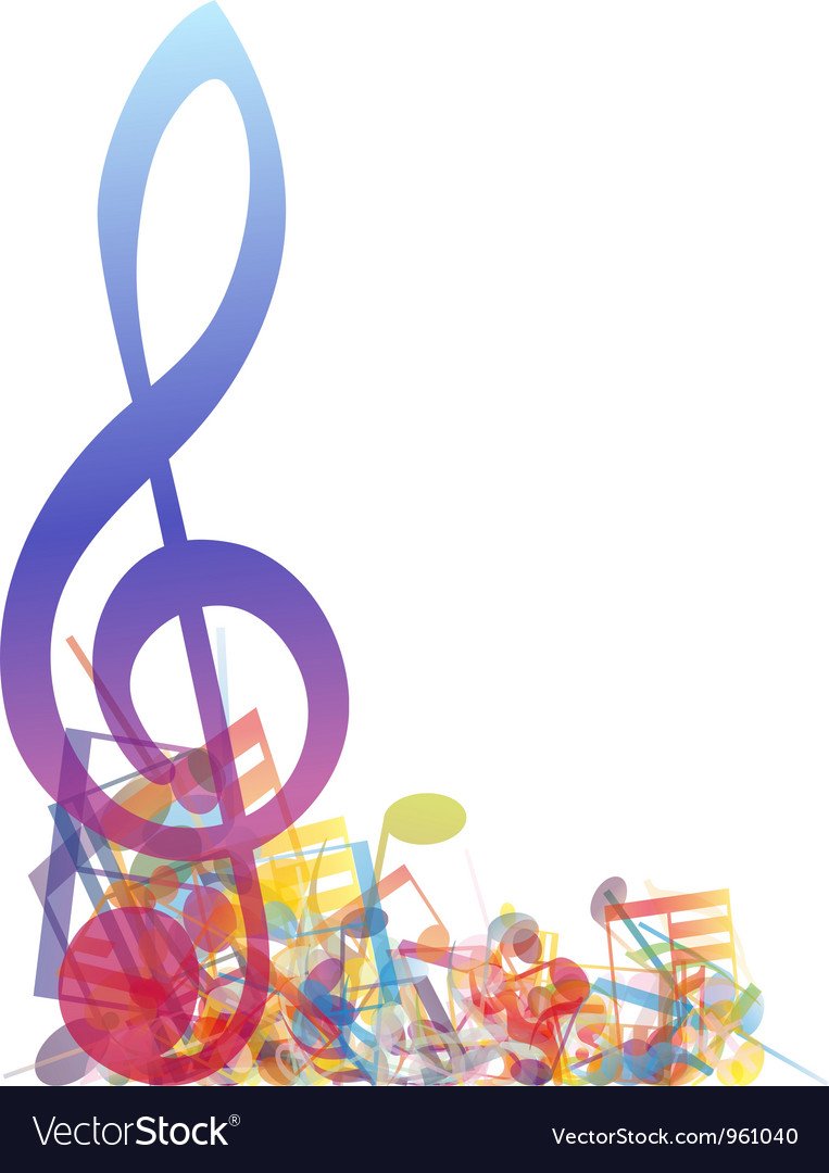 Рамка для текста с нотами и скрипичным ключом