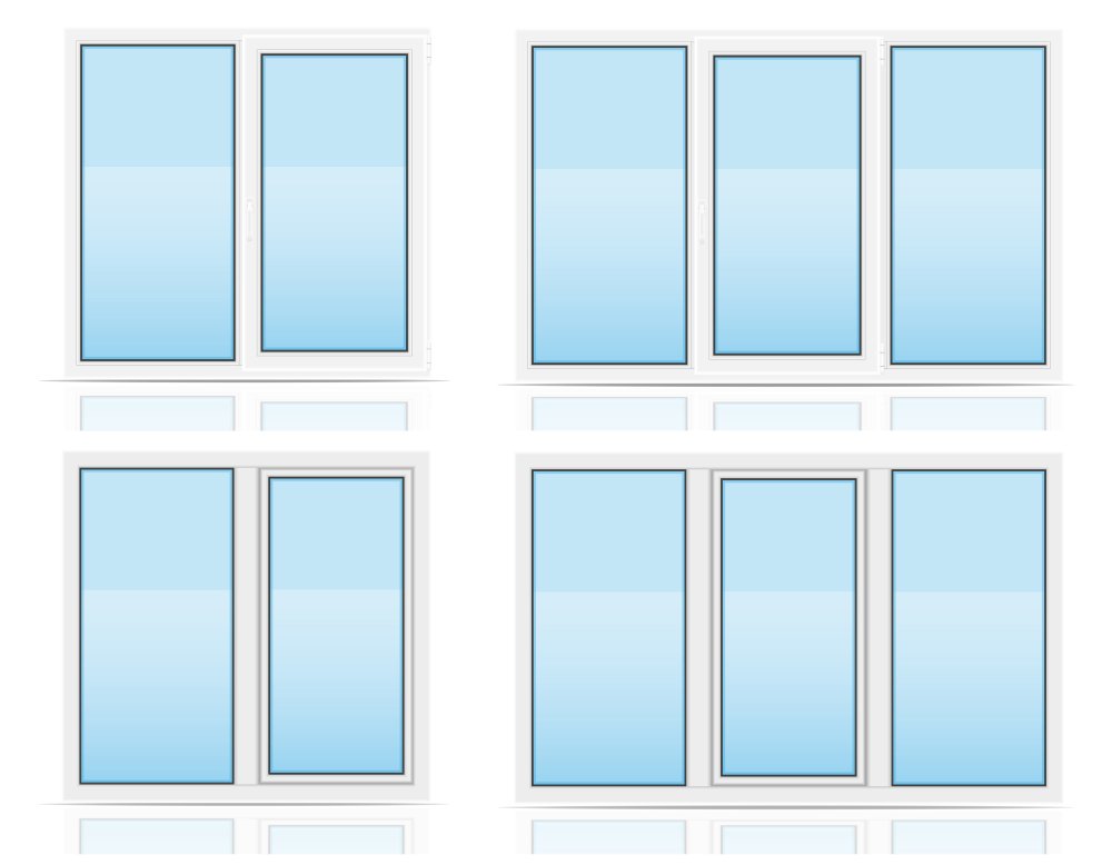 Пластиковые окна на синем фоне