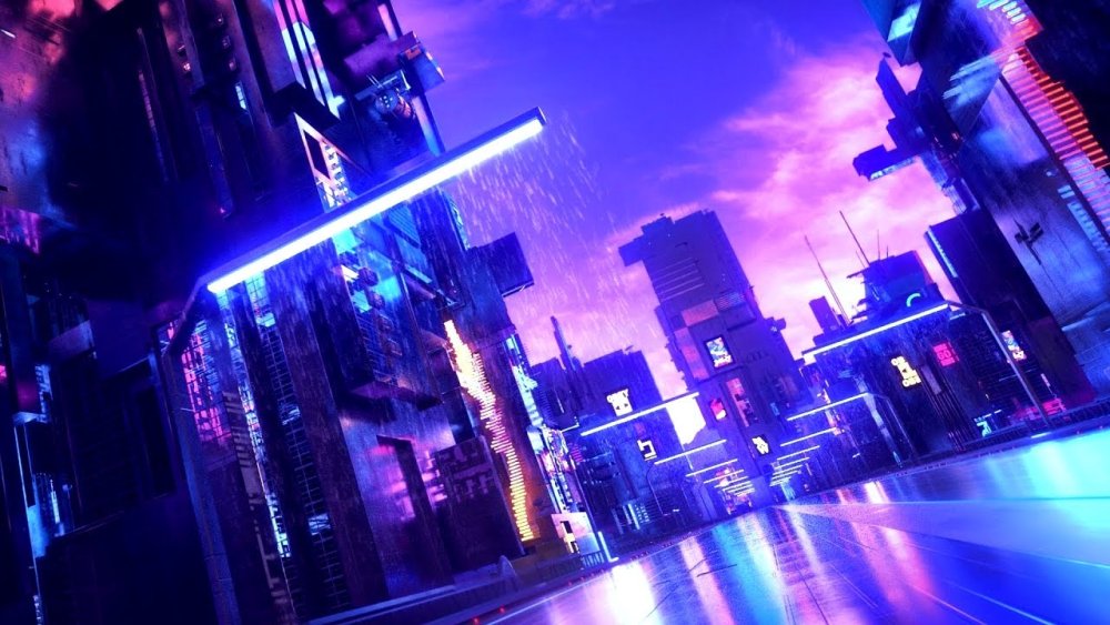 Ретровейв киберпанк город