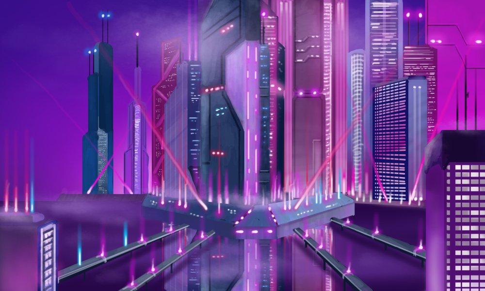 Киберпанк фон вапорвейв