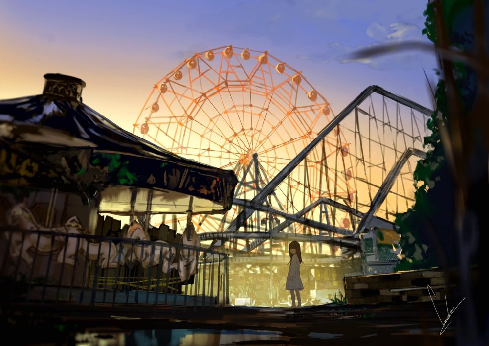 Заброшенный парк аттракционов арт