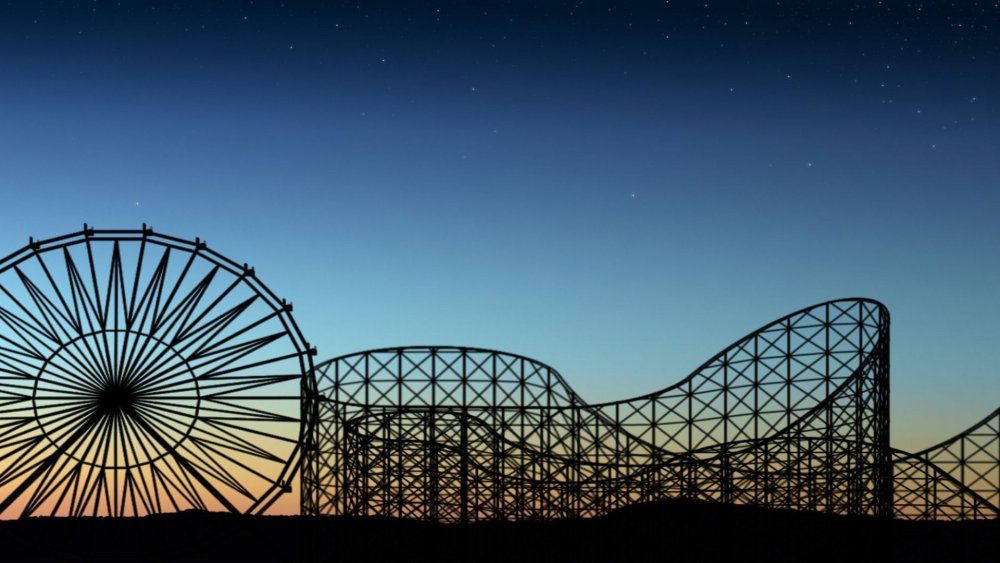 Stock ночь парк развлечений рисунок