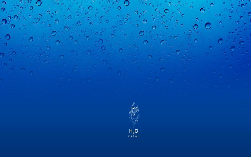 Синий фон с каплями воды