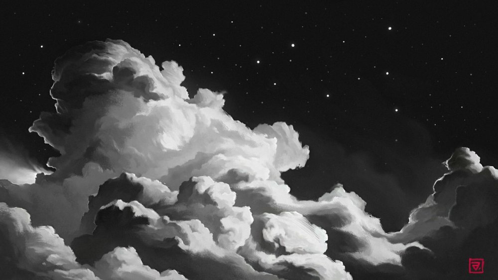 Облака гравюра