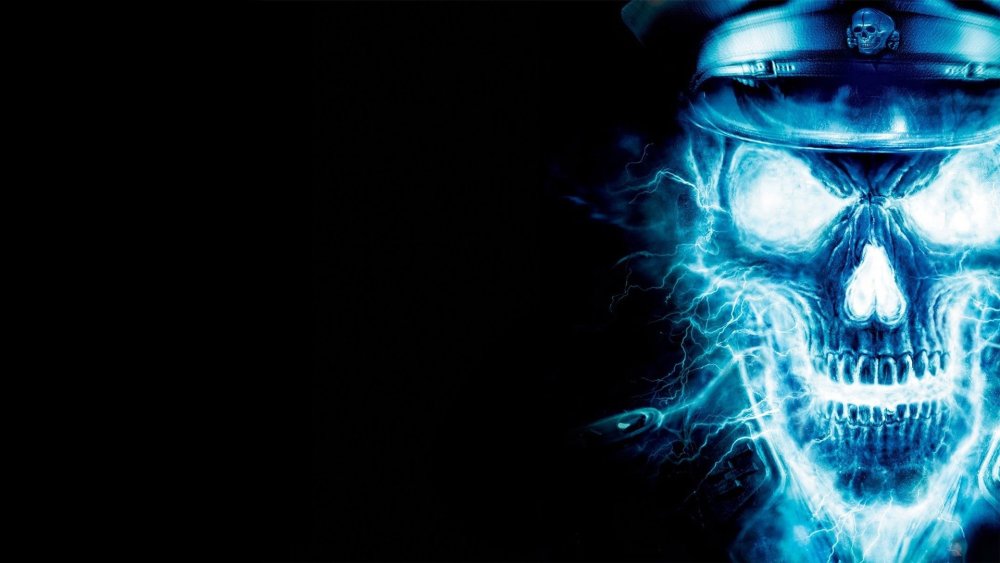 Синий череп на рабочий стол