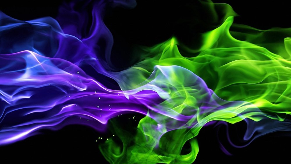 Фиолетово зеленый огонь