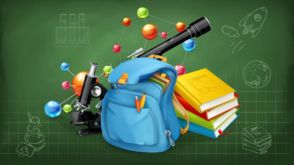 Школьная тема фон голубой