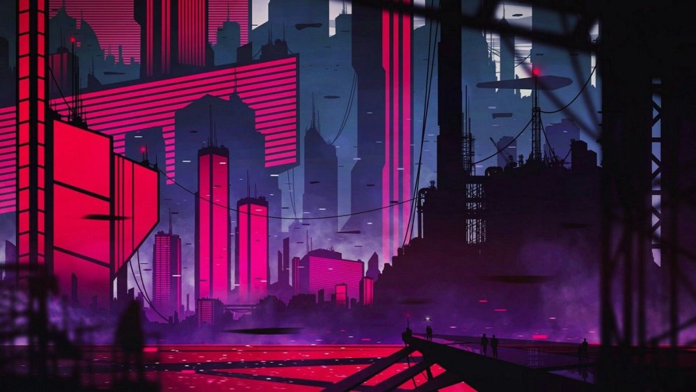 Пиксельный киберпанк город / Pixel Cyberpunk City