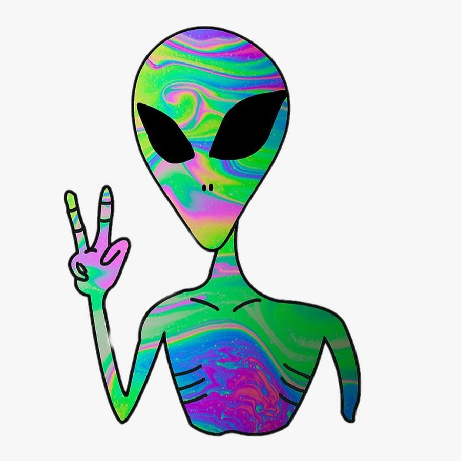 Арт зелёный пришелец