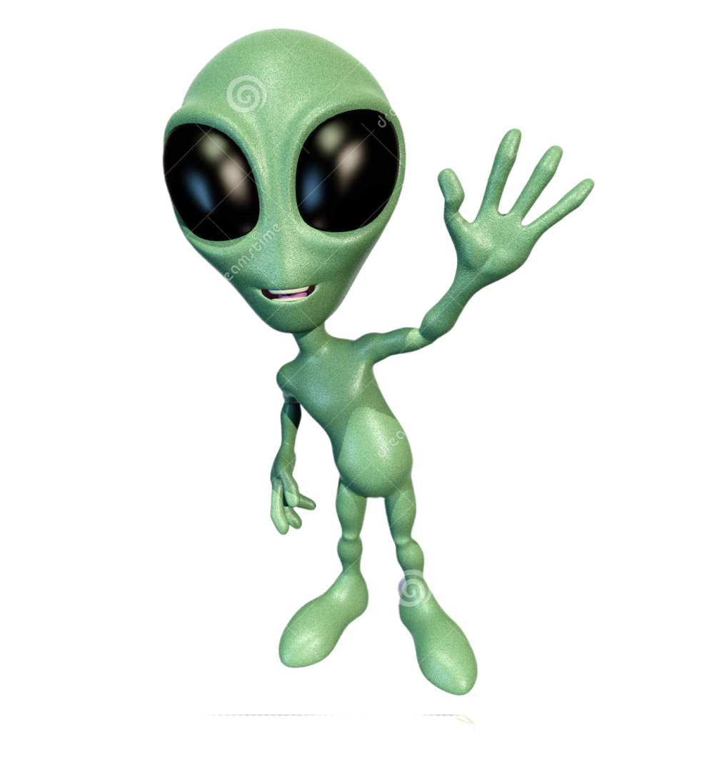Инопланетянин на белом фоне