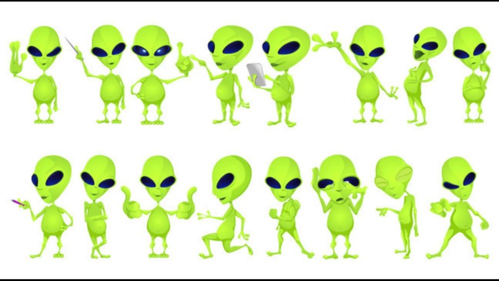 Зеленый человечек на белом фоне