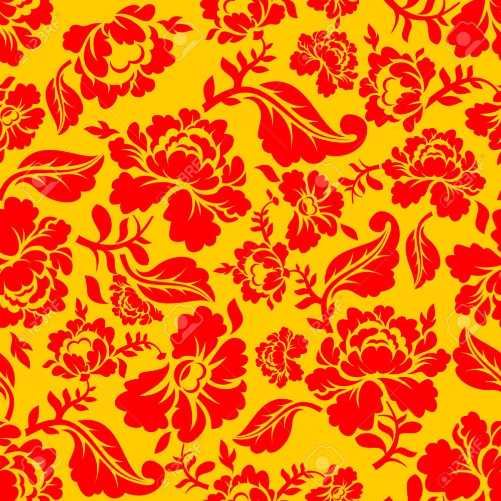 Желто красный узор