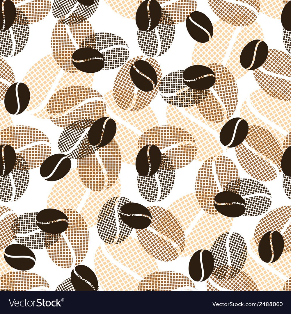 Зерна кофе паттерн вектор