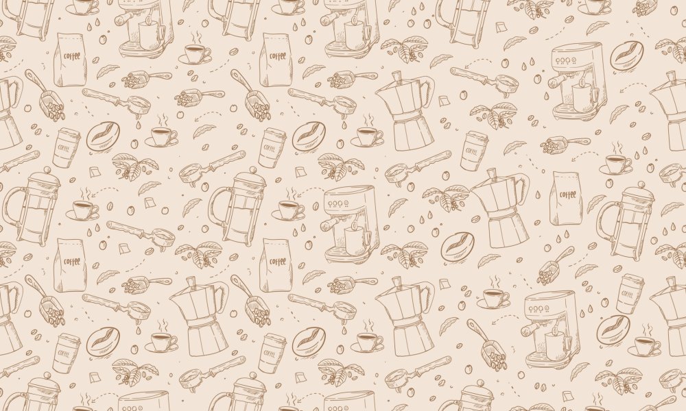 Бесшовный фон кофе