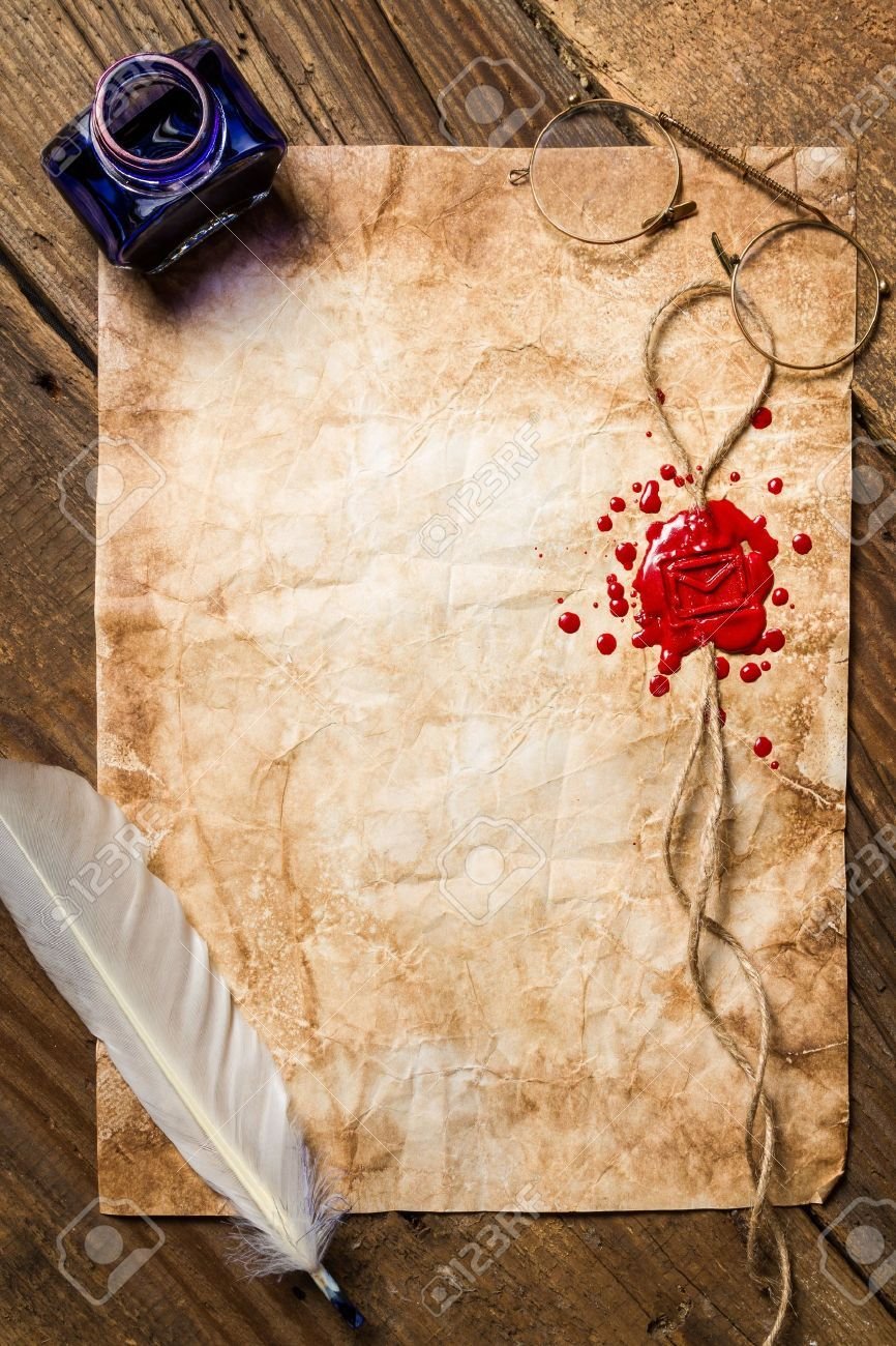 Старинная бумага с пером