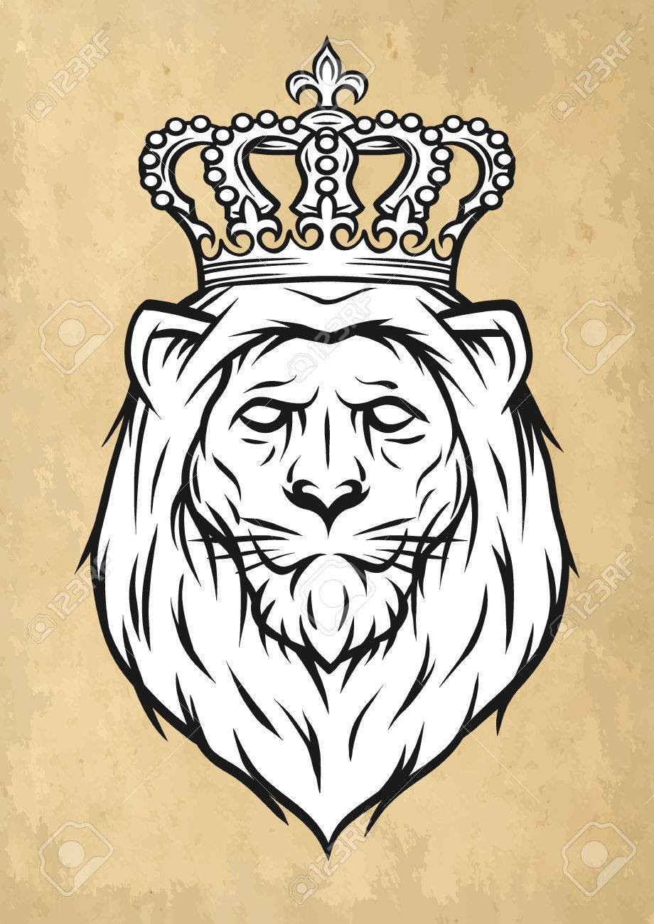 Трафарет Лев с короной