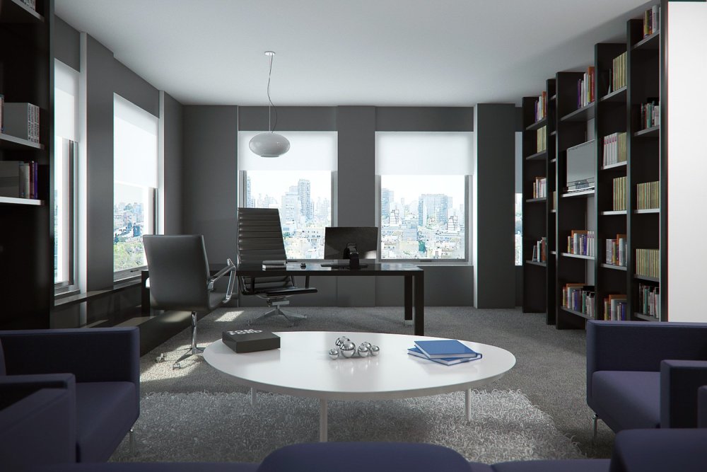 Кабинет в сером цвете