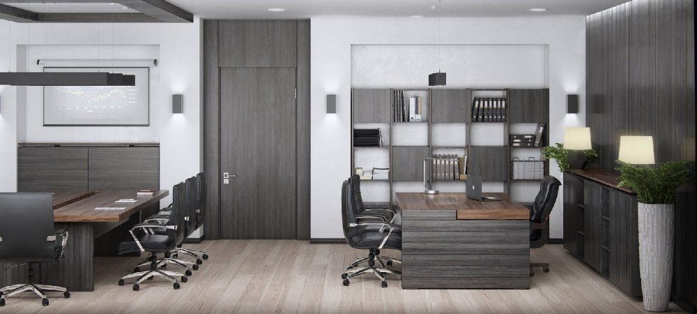 Мебель для офиса серая