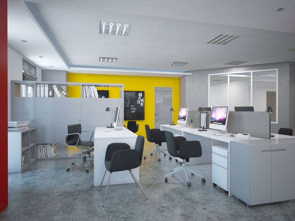 Серые стены в офисе