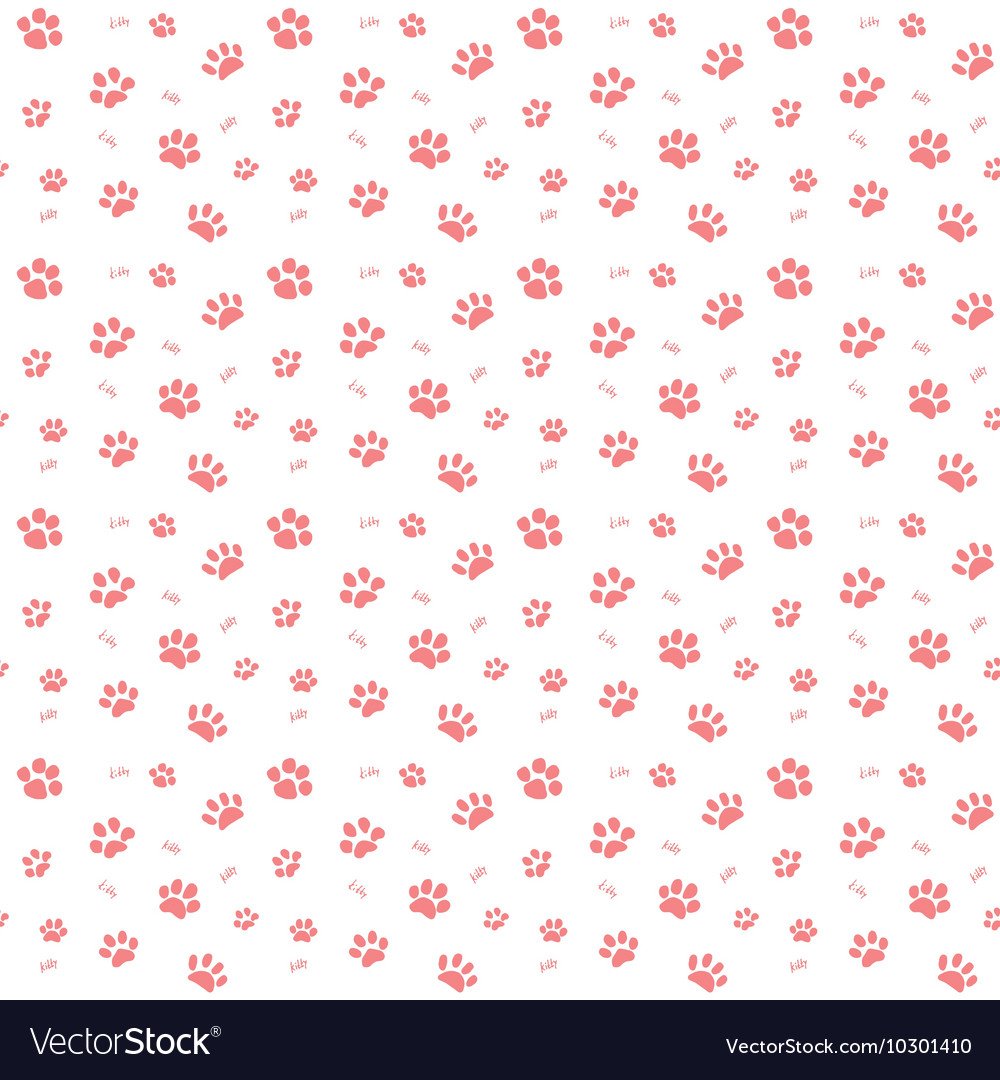 Розовый фон с кошачьими лапками