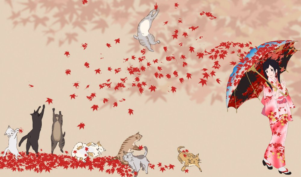 Японский котик обои