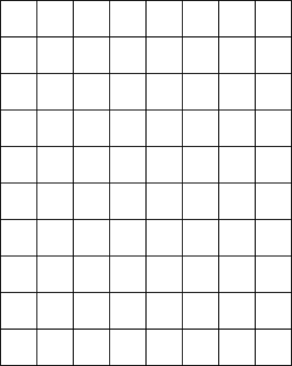 Таблица сетка а4