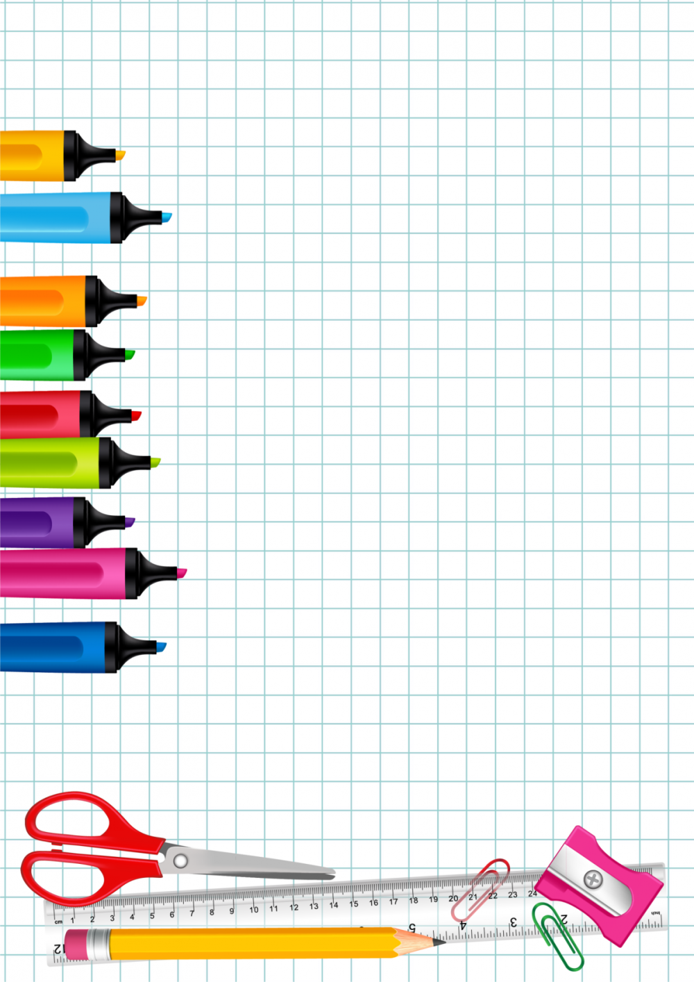 Тетрадный лист в клетку