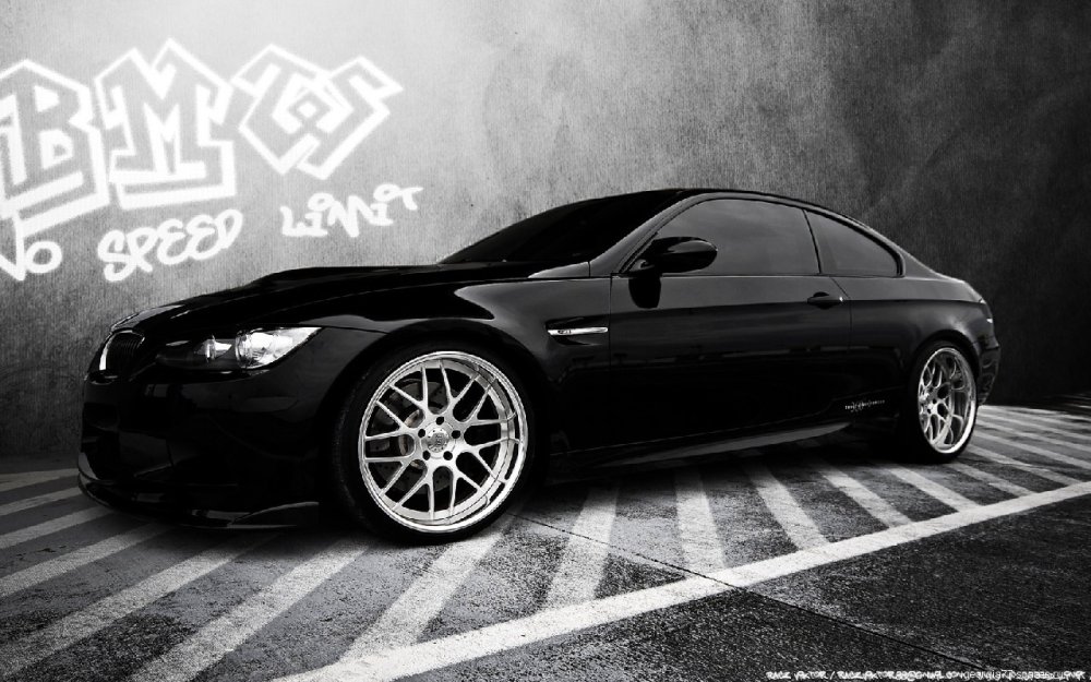 Чб черное БМВ