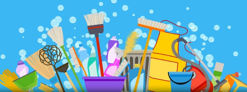 Креативный фон уборка