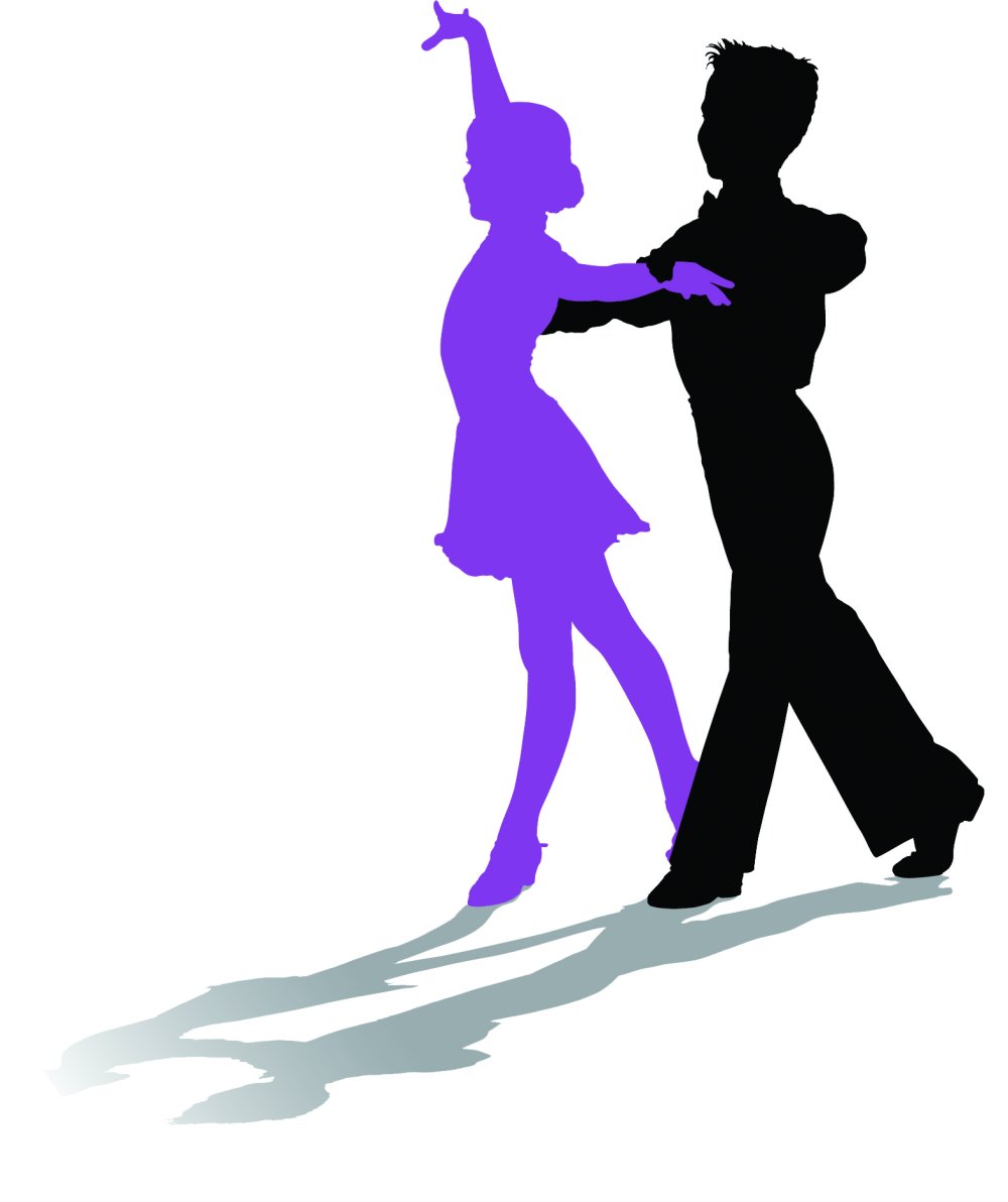 Танцующие силуэты на ярком фоне