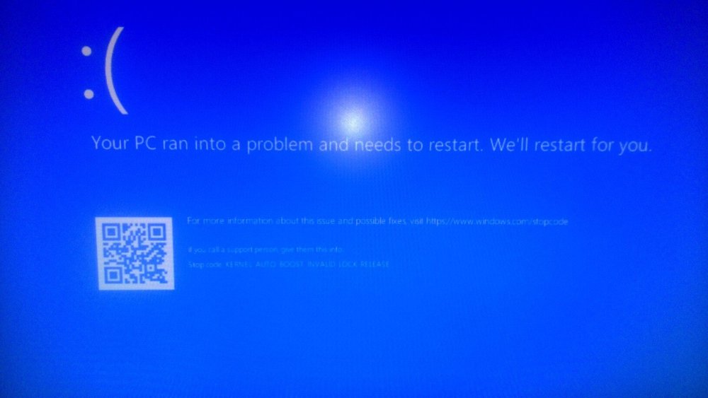 Синий экран смерти на ноутбуке