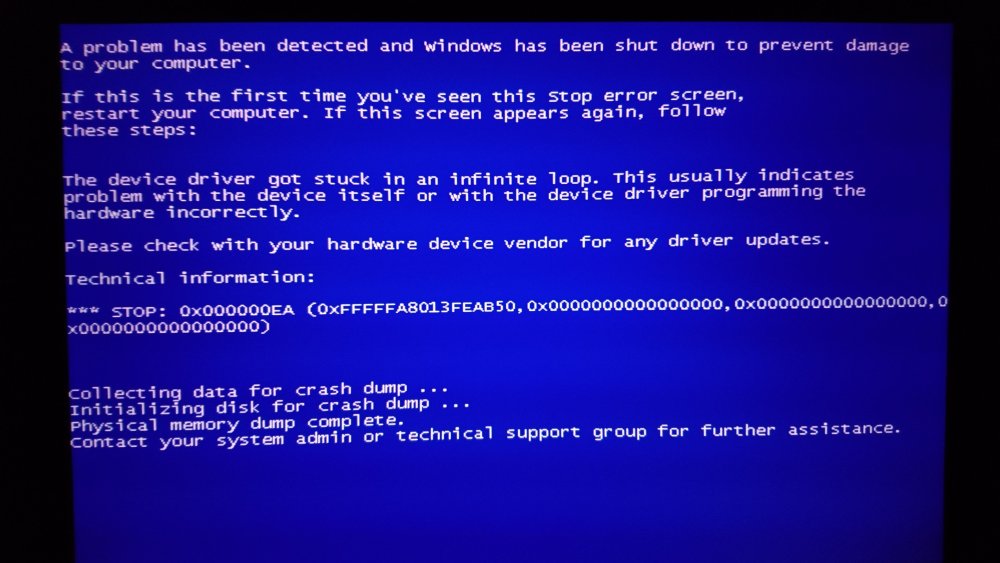 Синий экран смерти Windows 7