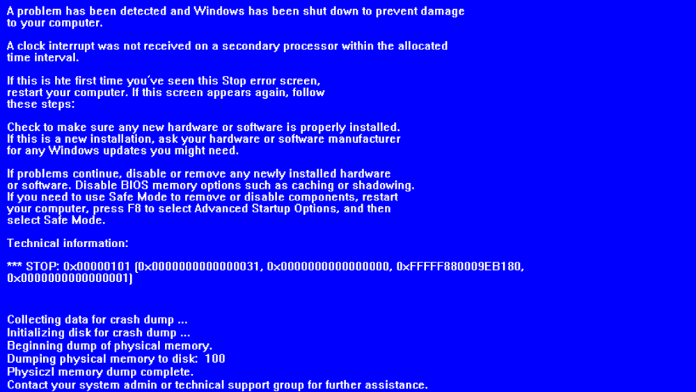 Экран смерти Windows 7