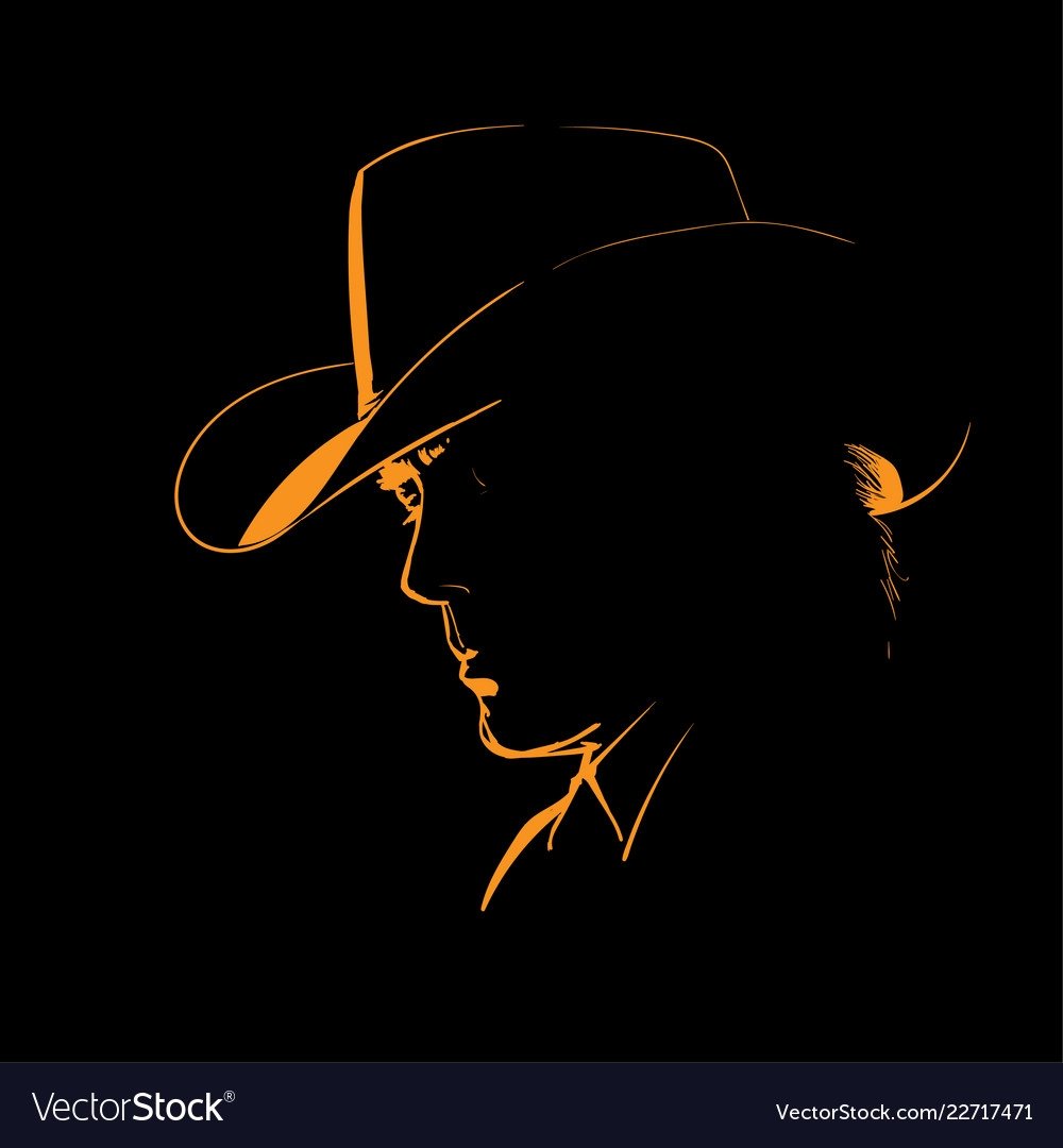 Силуэт мужика в шляпе