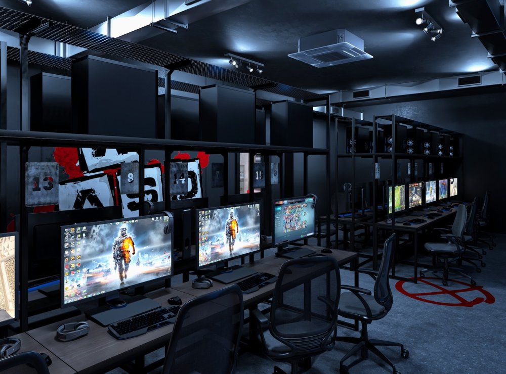 Интерьер компьютерного клуба