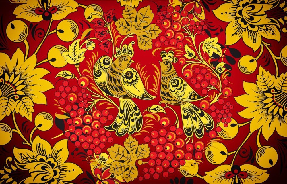 Хохломская роспись под фон