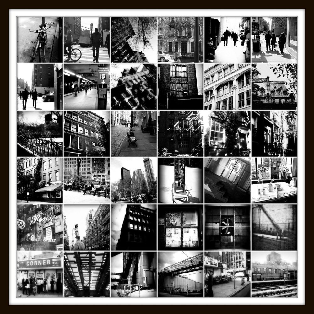 Черно белый коллаж